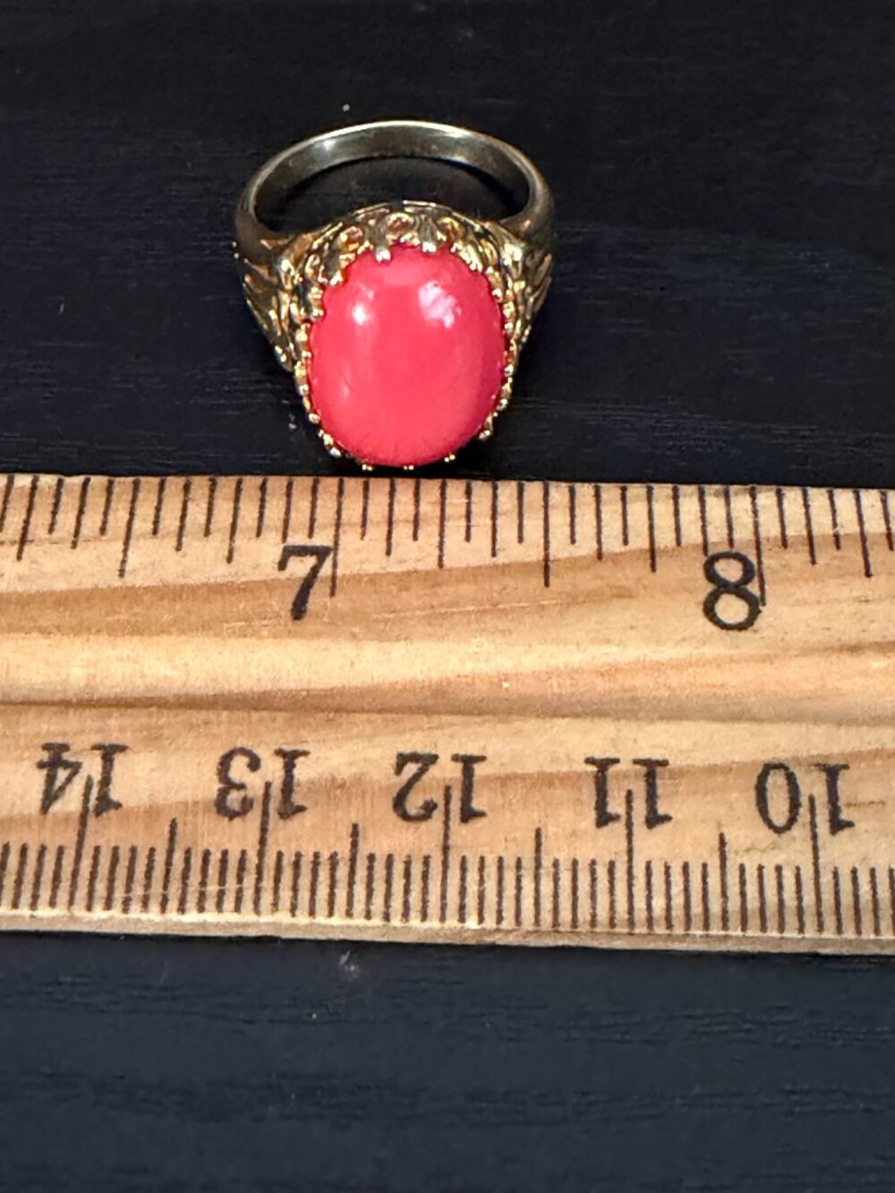 SETA Gold Coral Cocktail Ring - Picture 6 of 8
